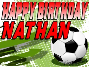Kids Personalized Soccer Birthday Sign