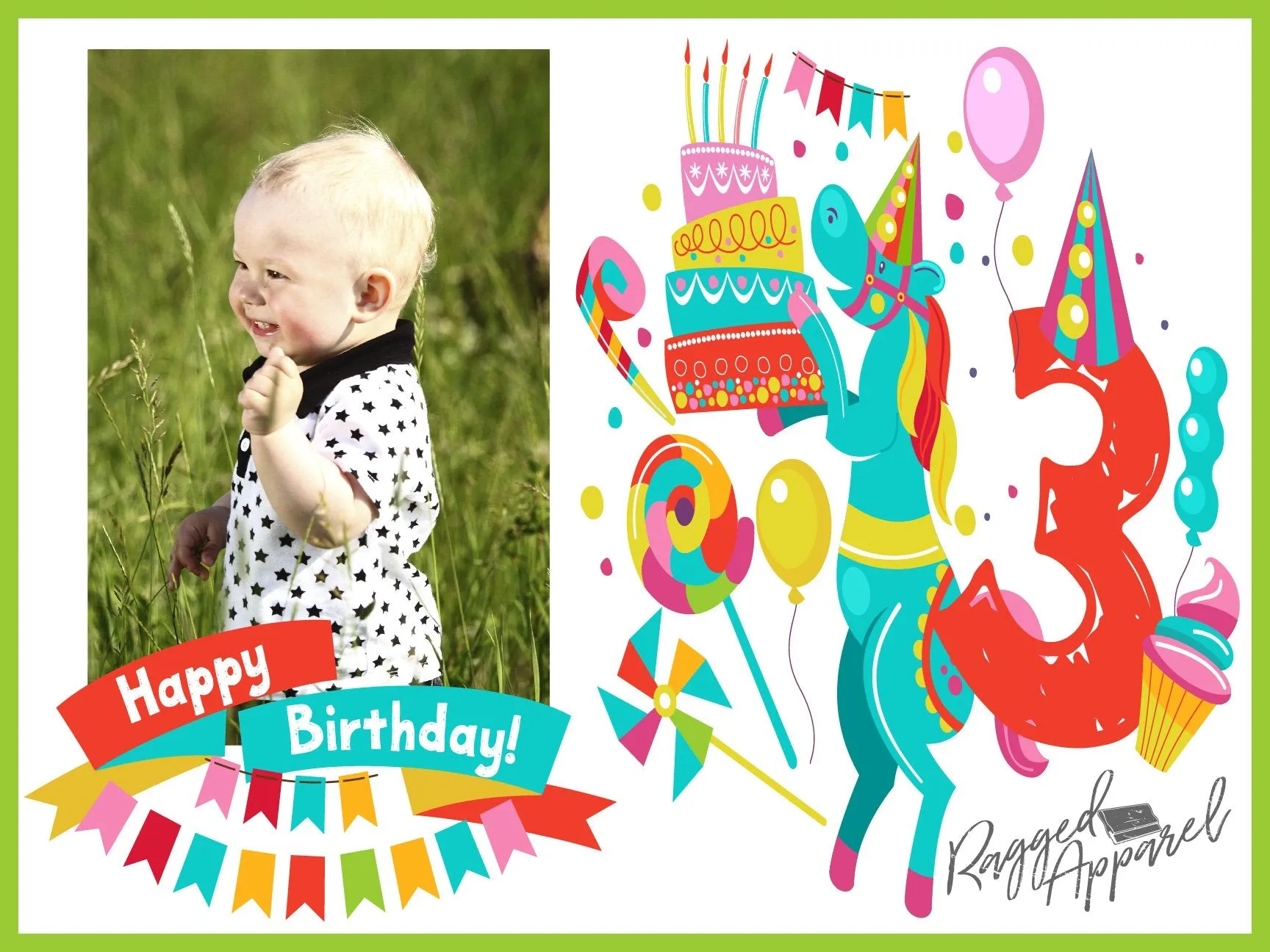 Kids Photo Birthday Sign with Personalized Age