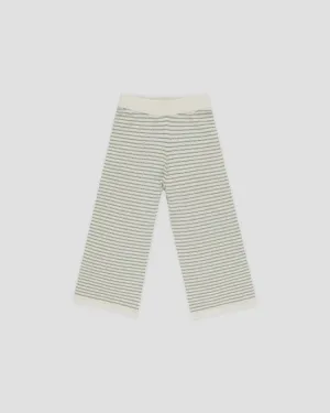 Knit Wide Leg Stripe - Sage Stripe
