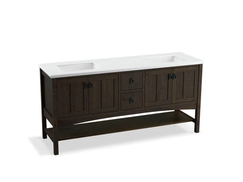 KOHLER K-99560-1WA Marabou 72" bathroom vanity cabinet with 4 doors and 2 drawers