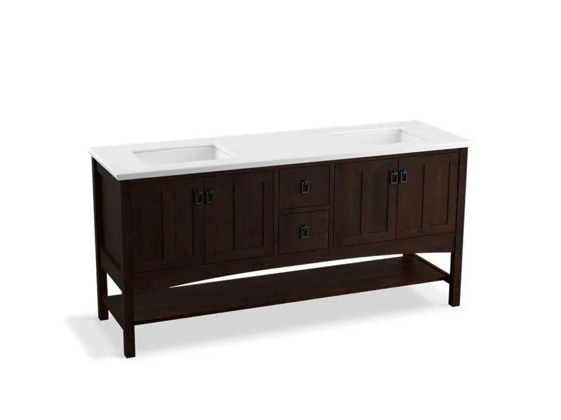 KOHLER K-99560-1WA Marabou 72" bathroom vanity cabinet with 4 doors and 2 drawers