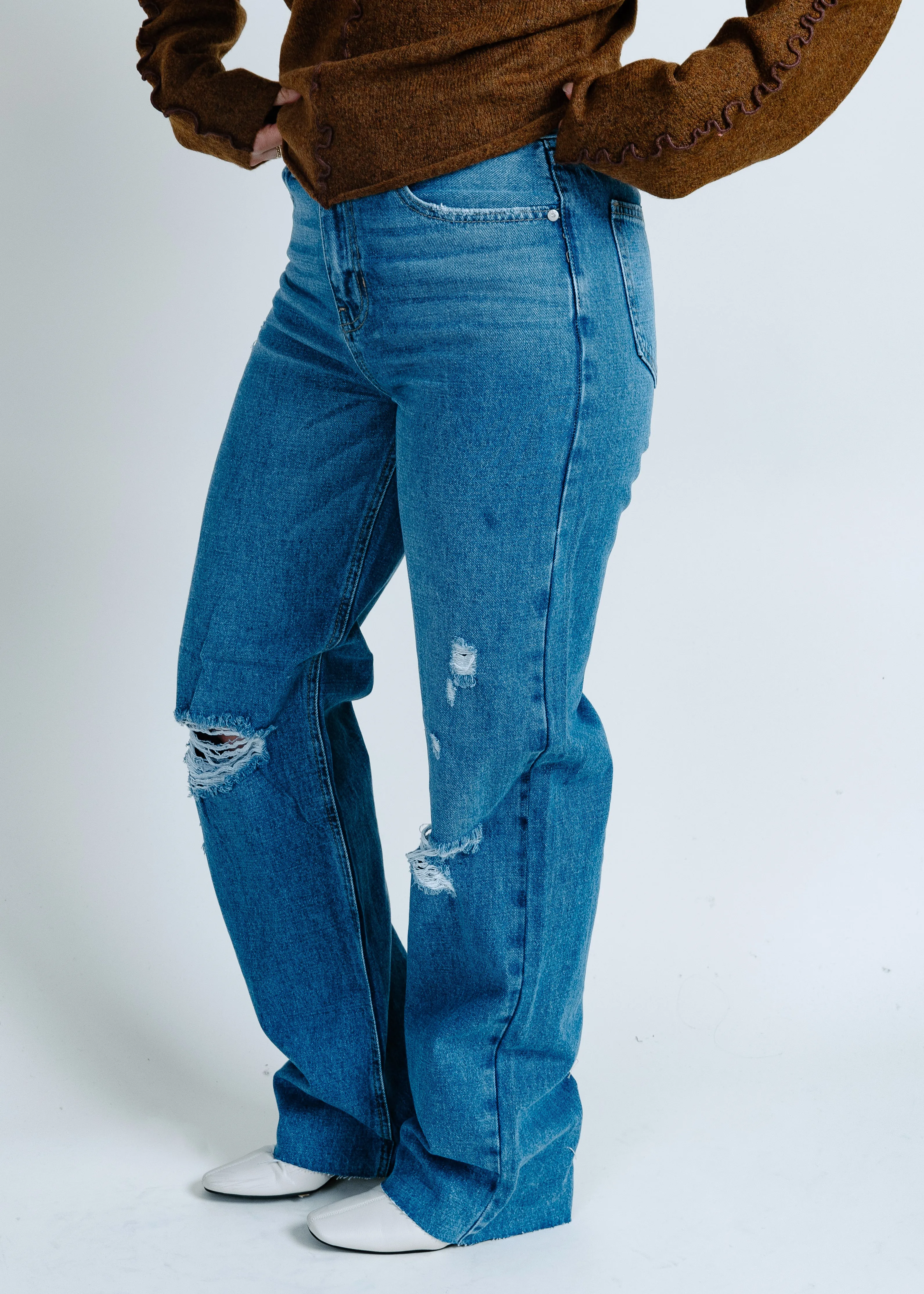 Krysta Distressed Denim - Medium Wash