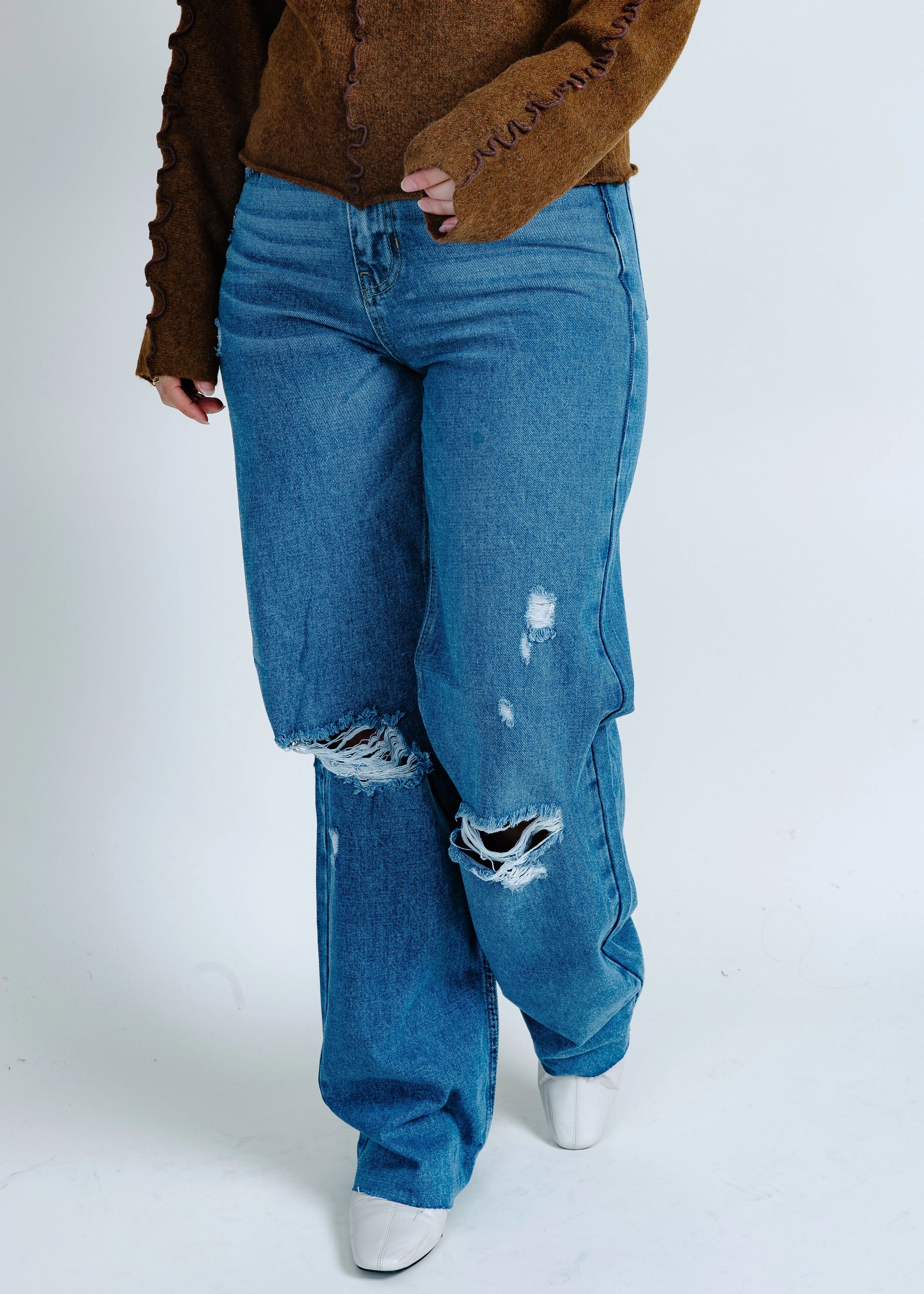 Krysta Distressed Denim - Medium Wash