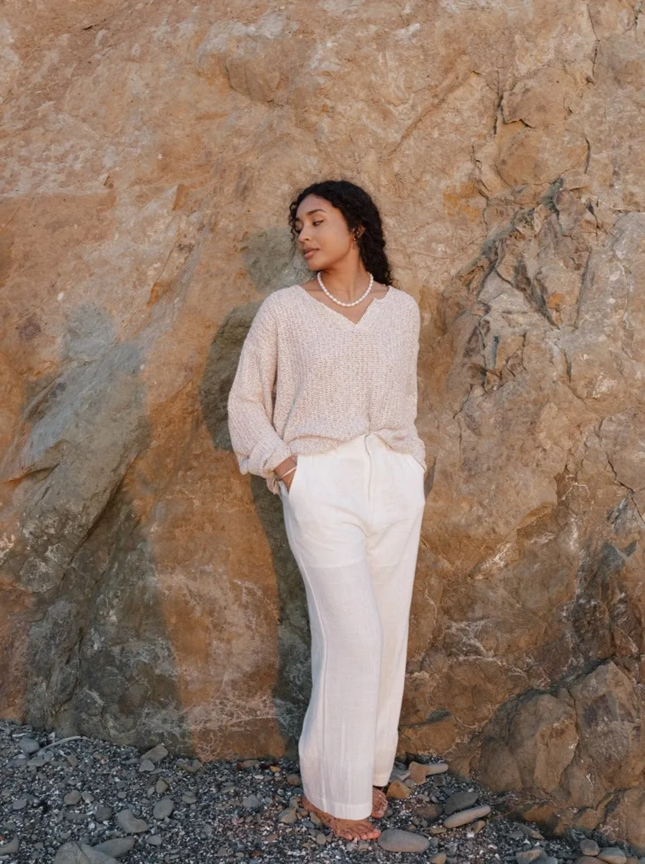 Kye Linen Blend Pants Ivory