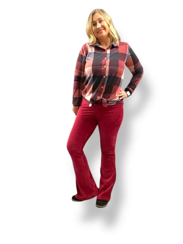 Kylie - Solid Tibetan Red Stretch Cord