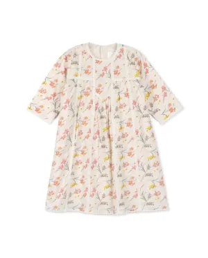 Lace Trim Floral Printed Dress