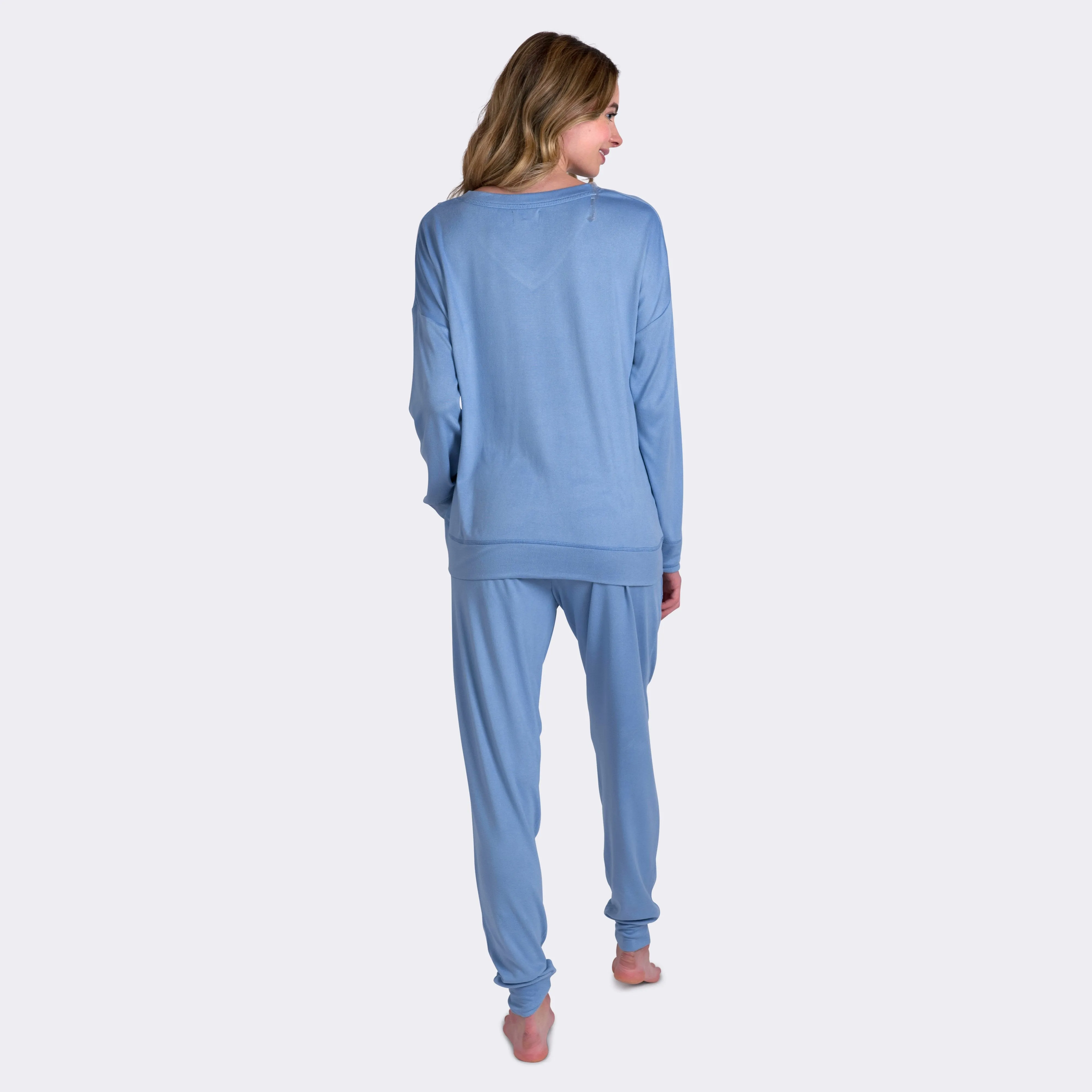 Ladies' 2-PC Blue Super Soft Pajama Set