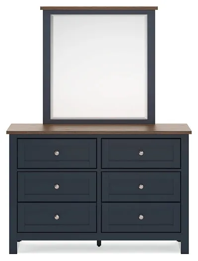Landocken Twin Panel Bed with Mirrored Dresser and Nightstand