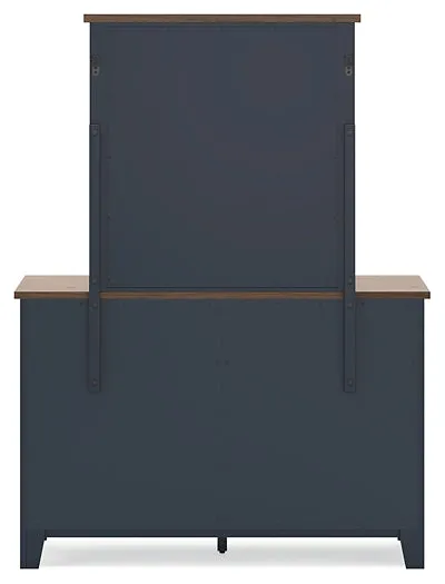 Landocken Twin Panel Bed with Mirrored Dresser and Nightstand