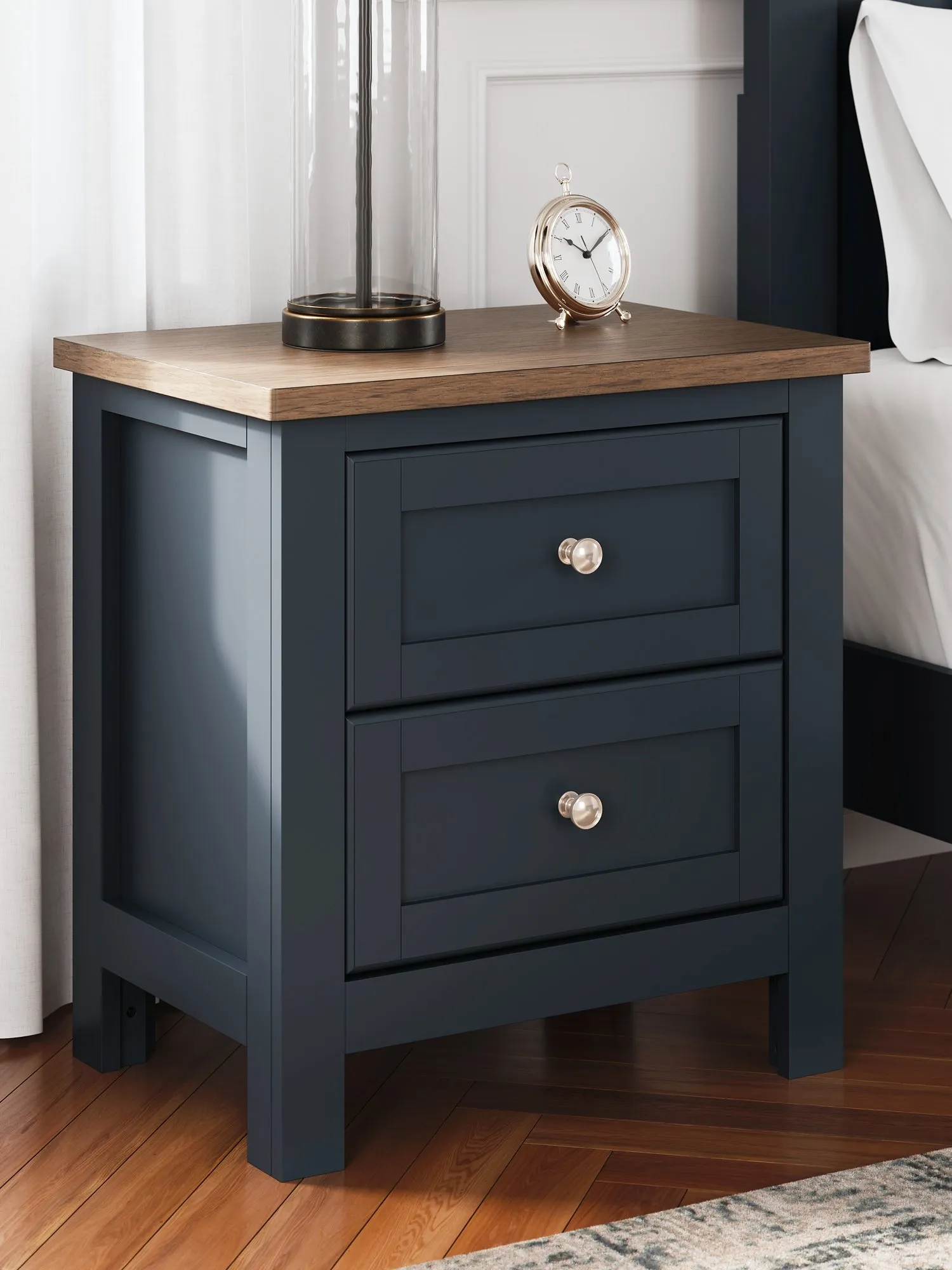 Landocken Twin Panel Bed with Mirrored Dresser and Nightstand