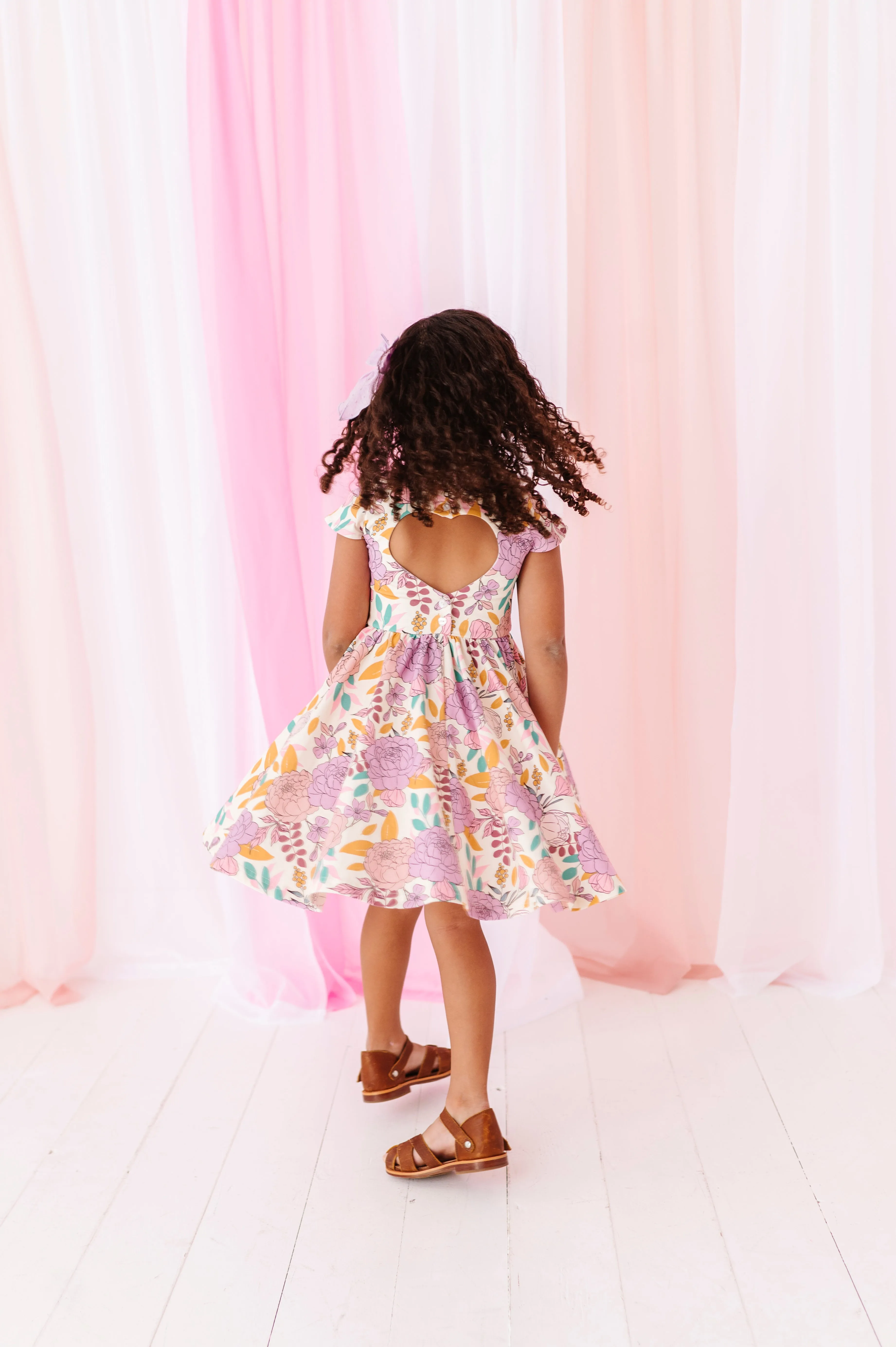 Lavender Floral | Heart Back Dress