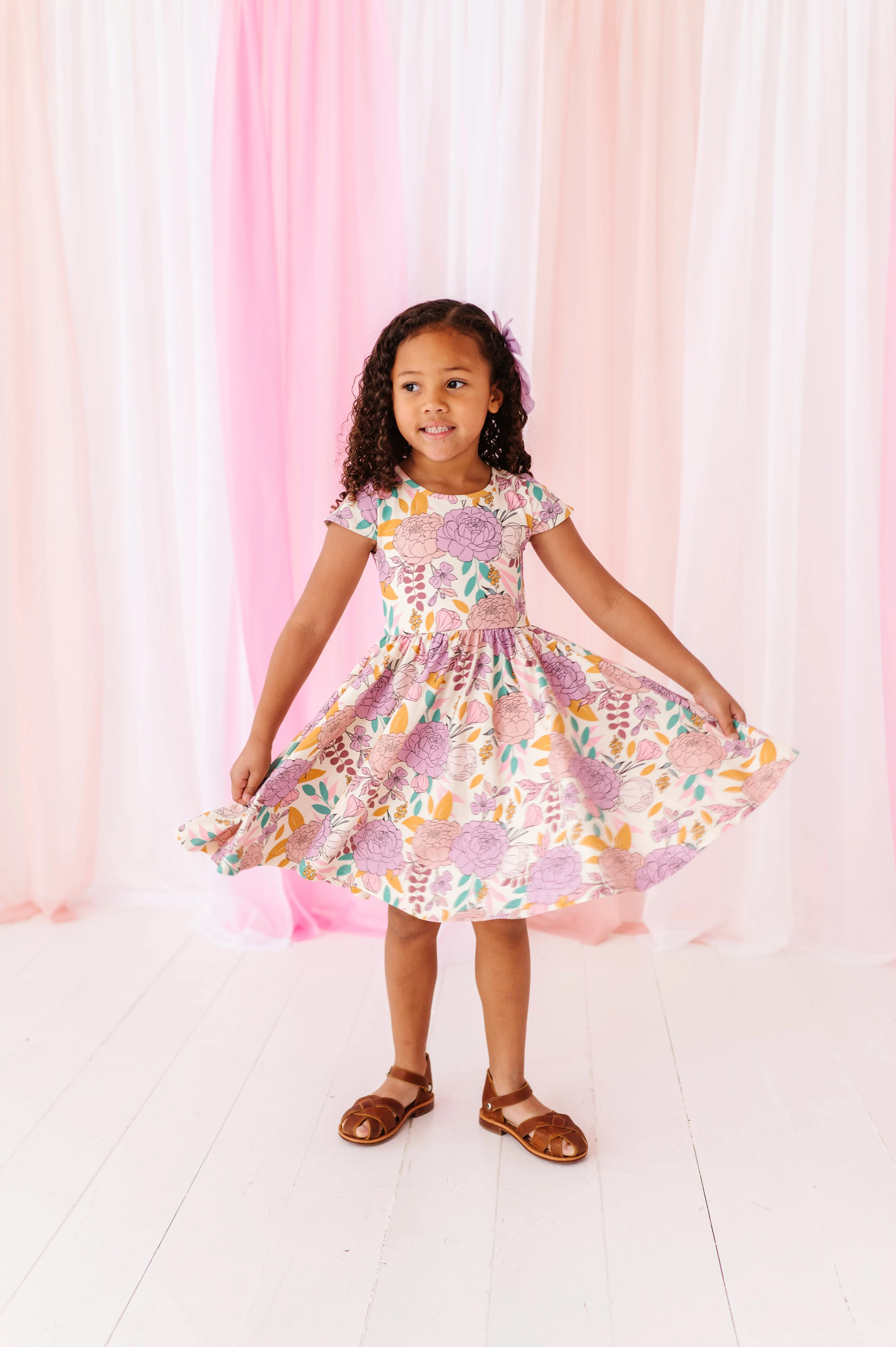 Lavender Floral | Heart Back Dress