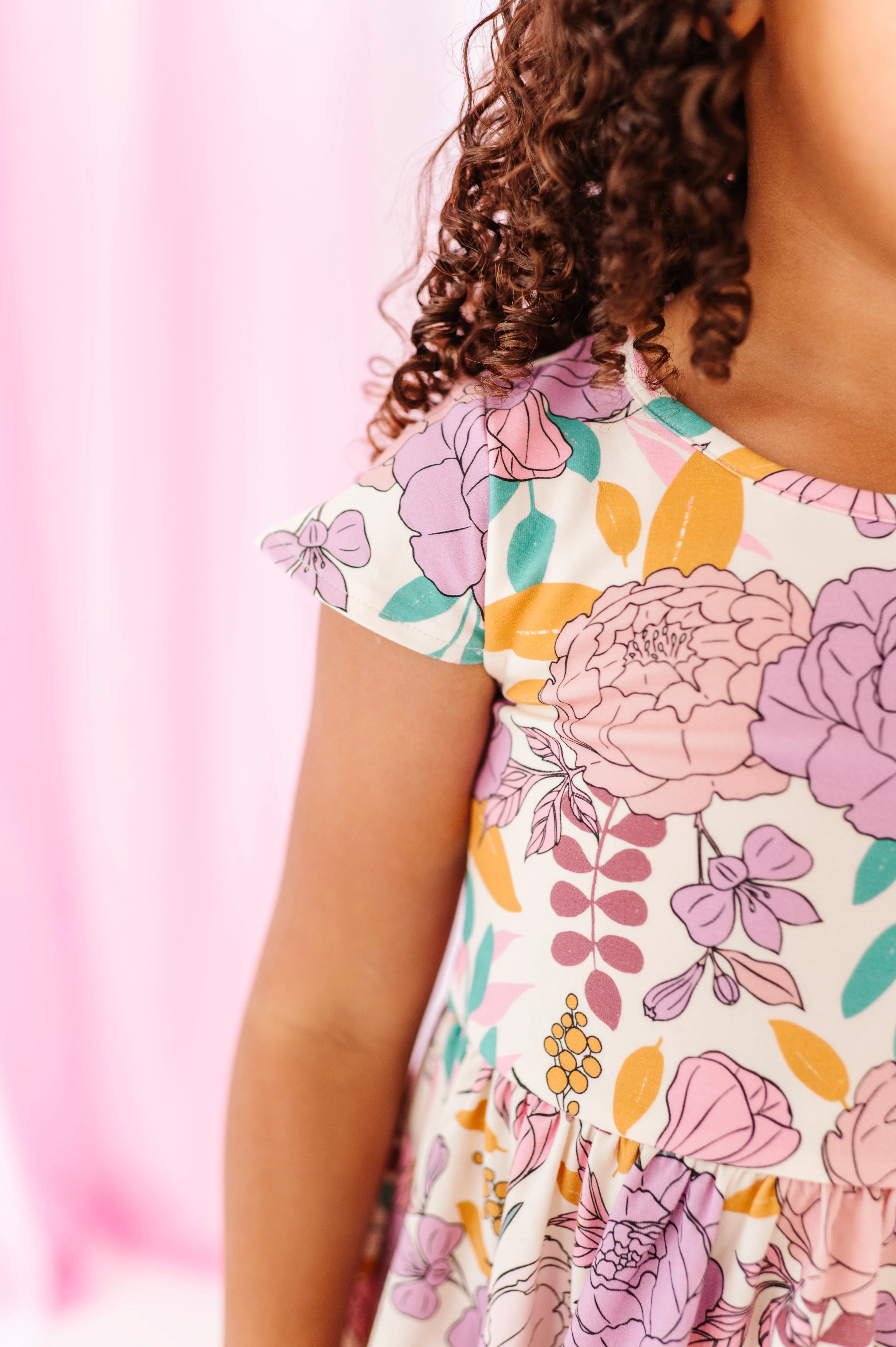 Lavender Floral | Heart Back Dress