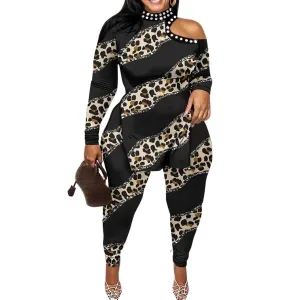 Leopard 4XL Top Pants Set