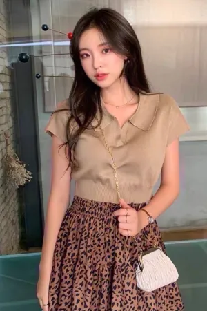 LEXI Crop Knit Shirt (Mocha)