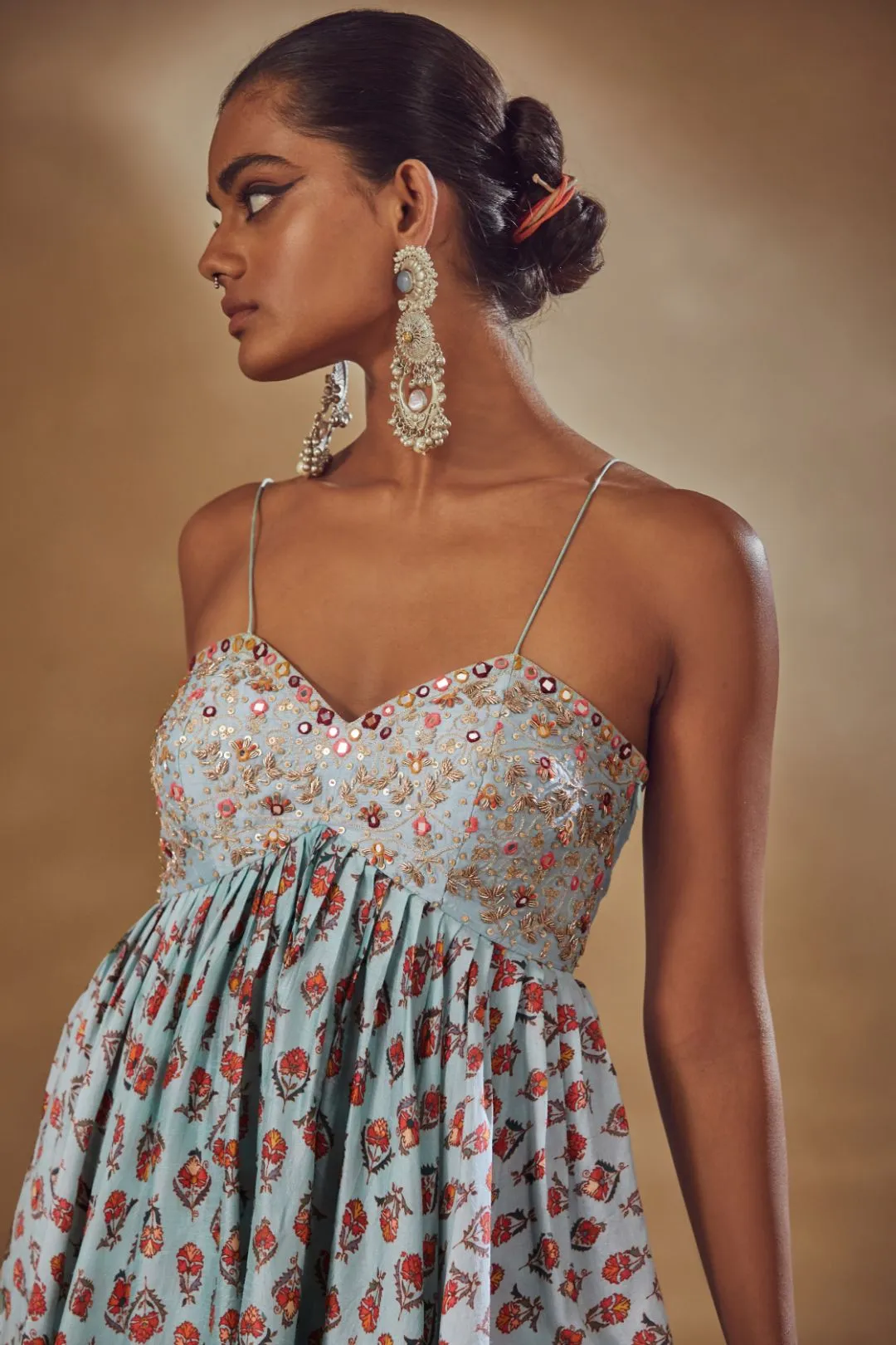Light Blue Sharara Set