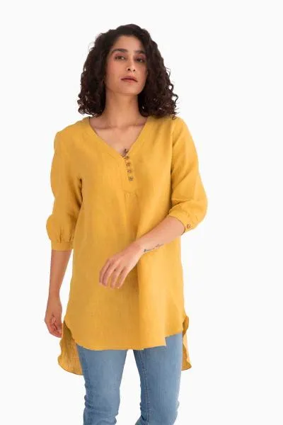 Linen Primrose Top-Oatmeal