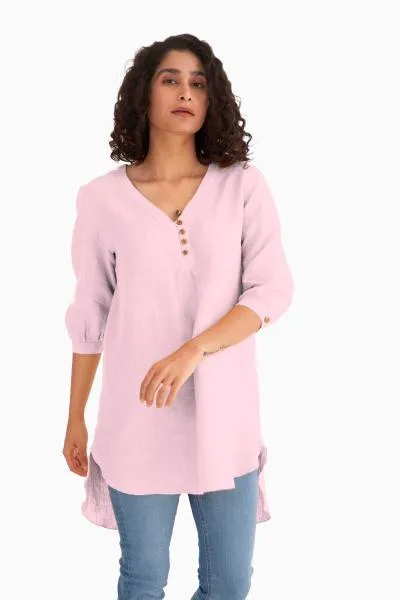 Linen Primrose Top-Oatmeal