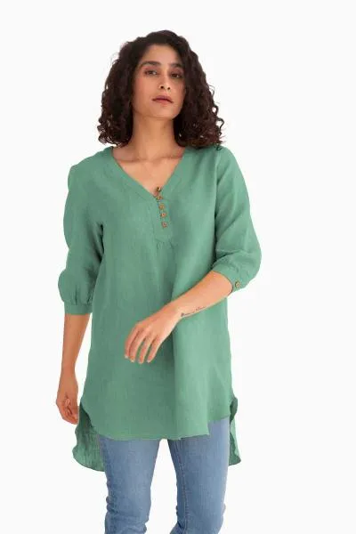 Linen Primrose Top-Oatmeal