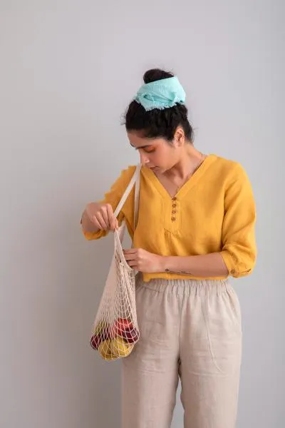 Linen Primrose Top-Oatmeal