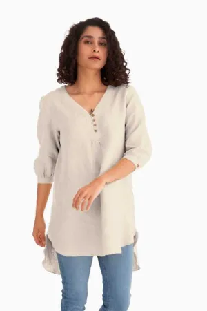 Linen Primrose Top-Oatmeal