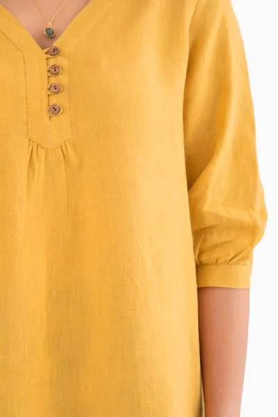Linen Primrose Top-Oatmeal