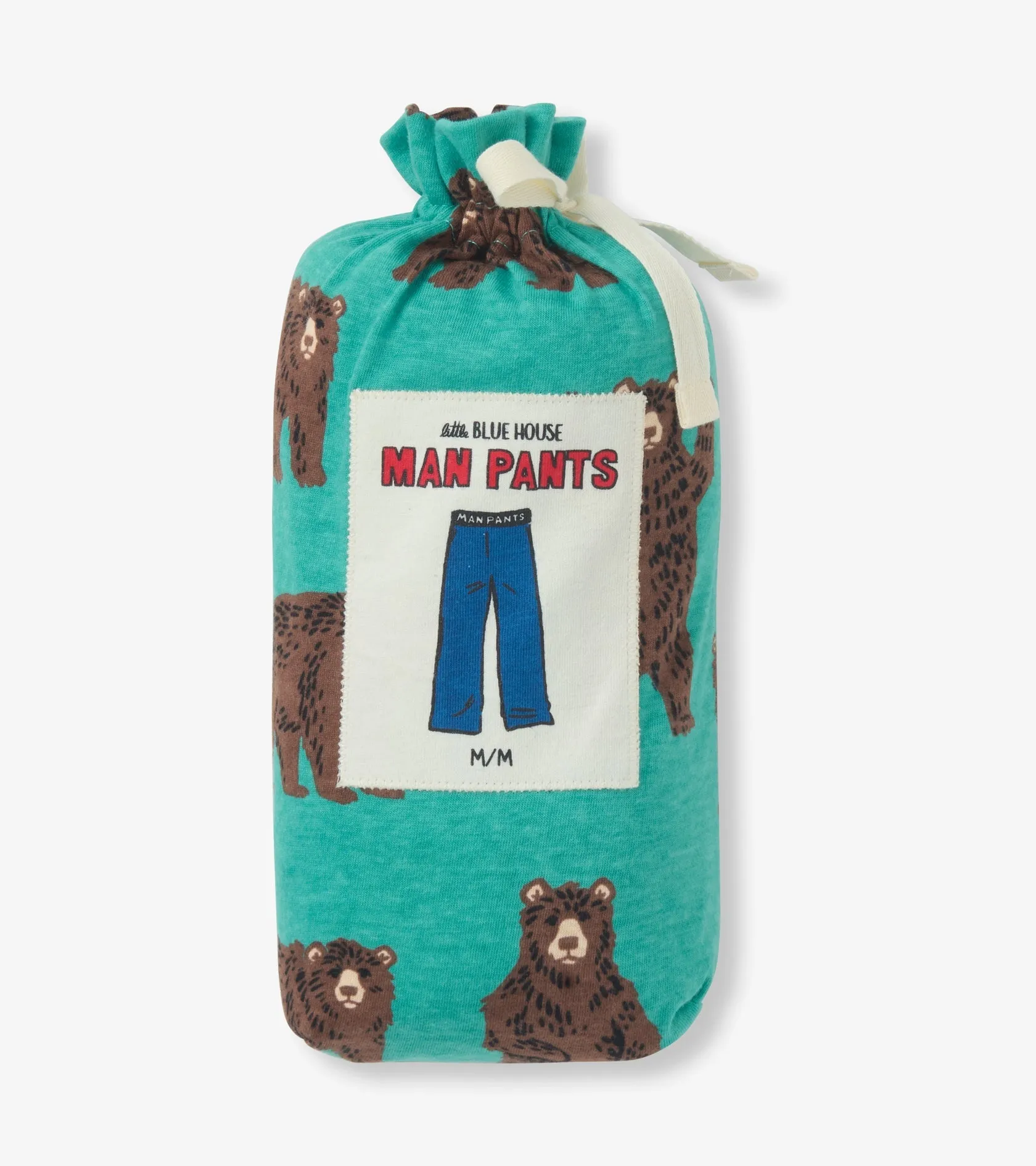 Little Blue House Brown Bears Man Pants
