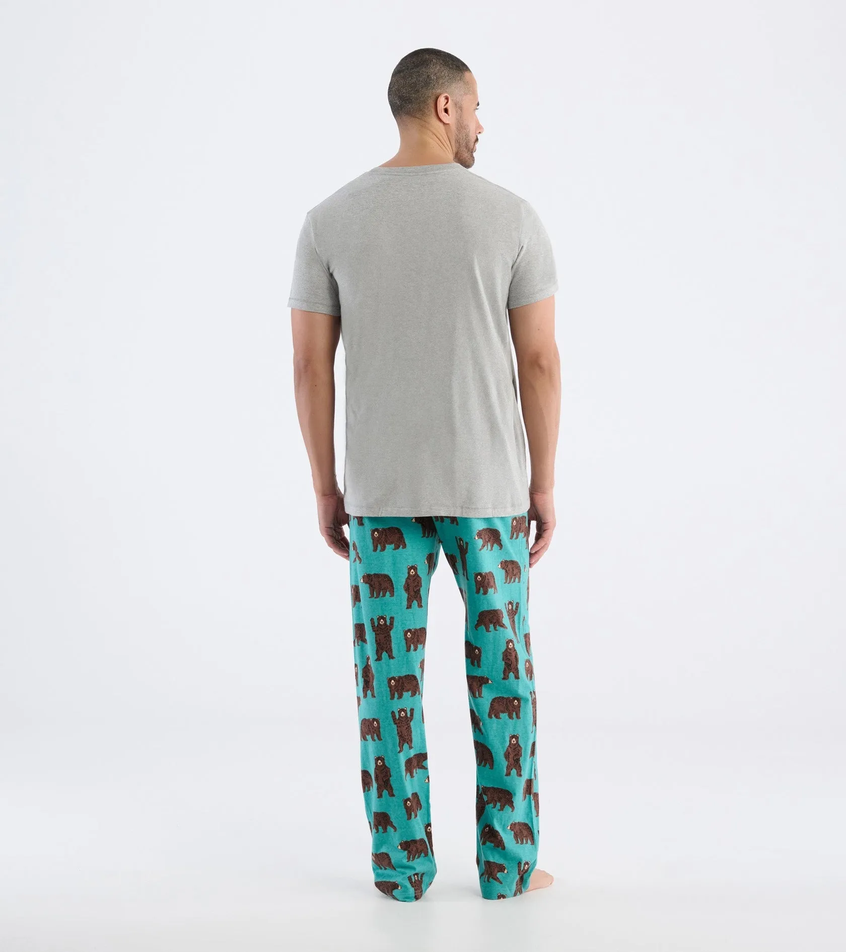 Little Blue House Brown Bears Man Pants