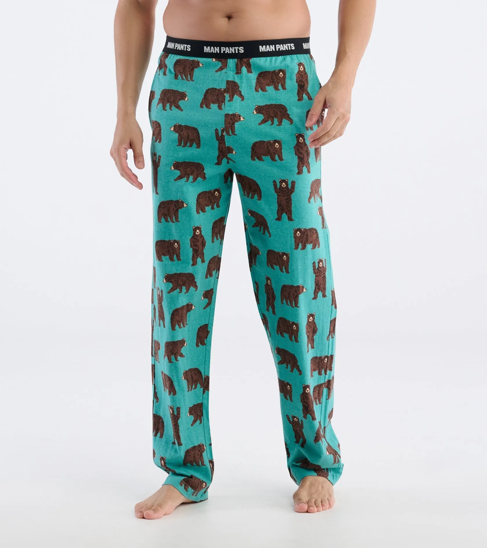 Little Blue House Brown Bears Man Pants
