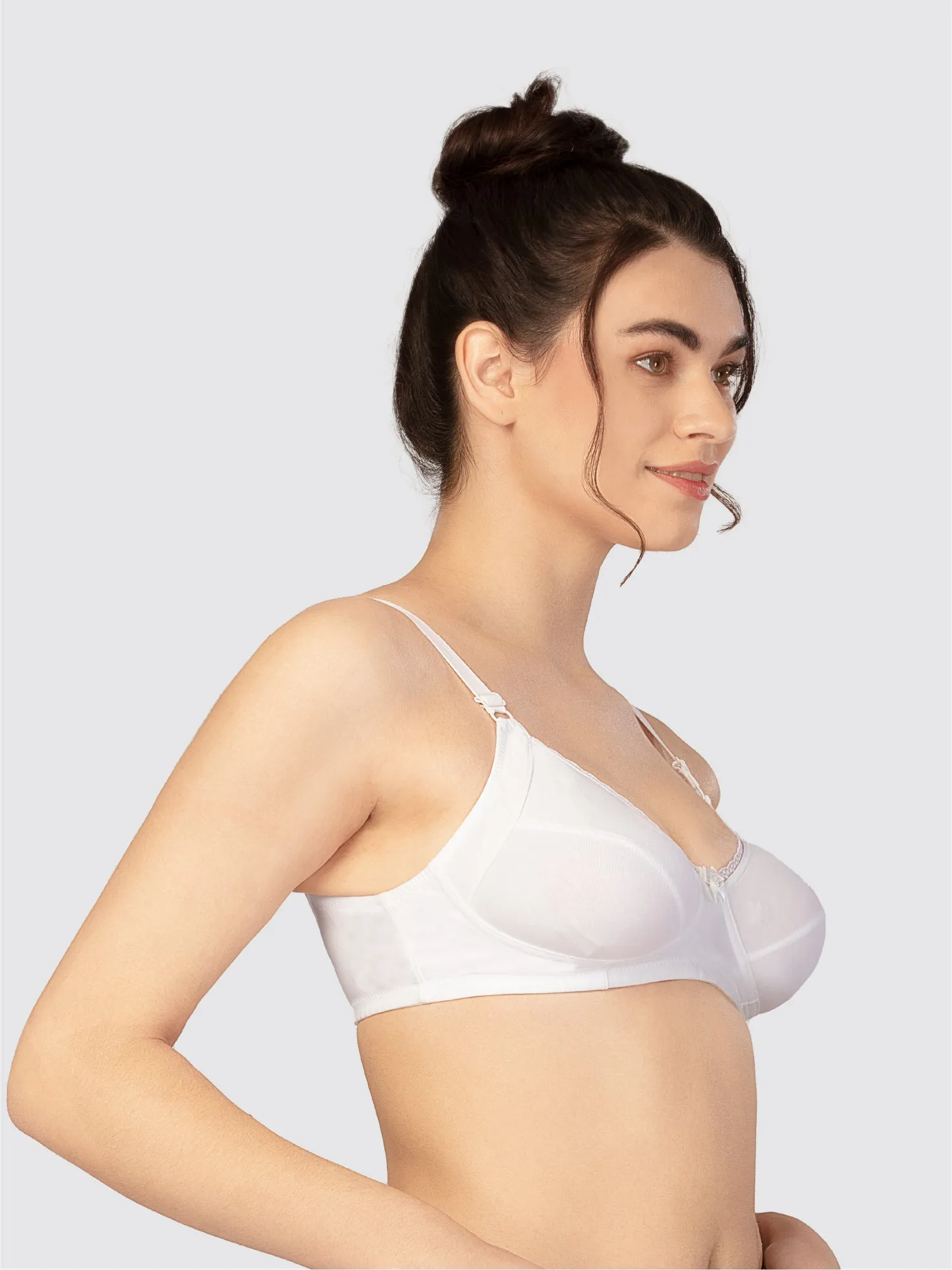 Lovable Cream and White Non Padded Wirefree Bra Pack of 2 - COMFYST-Cream/White