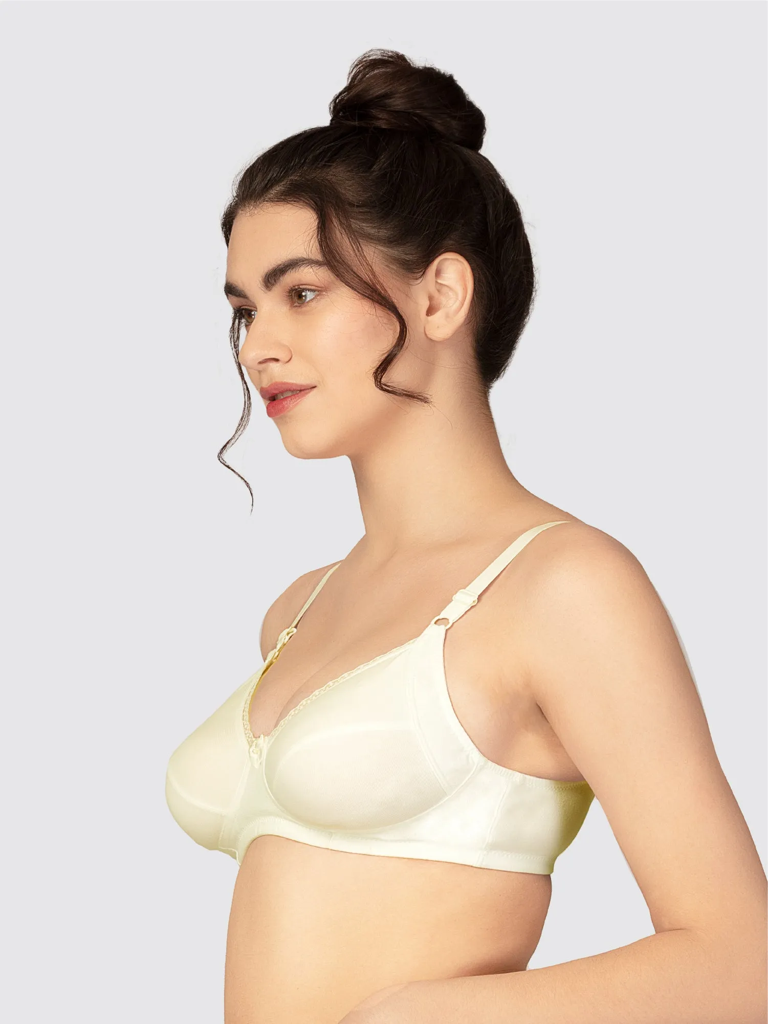 Lovable Cream and White Non Padded Wirefree Bra Pack of 2 - COMFYST-Cream/White