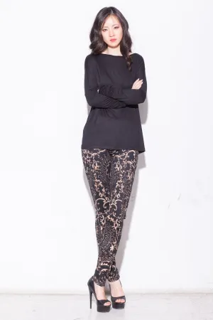 Mackenzie Golden Arabesque Fitted Scuba Pants