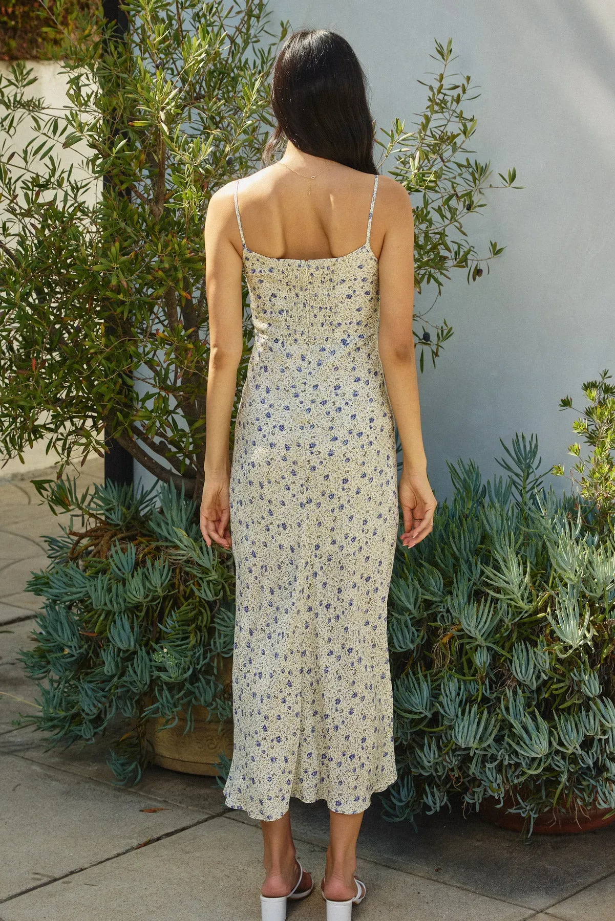 Mari Drawstring Neck Maxi Dress