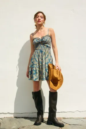 Marie Smocked Sweetheart Mini Dress