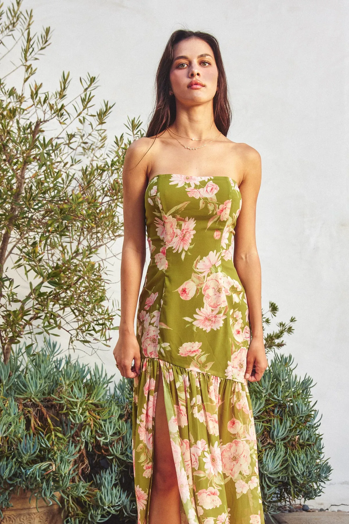Marielle Strapless Drop Waist Maxi Dress