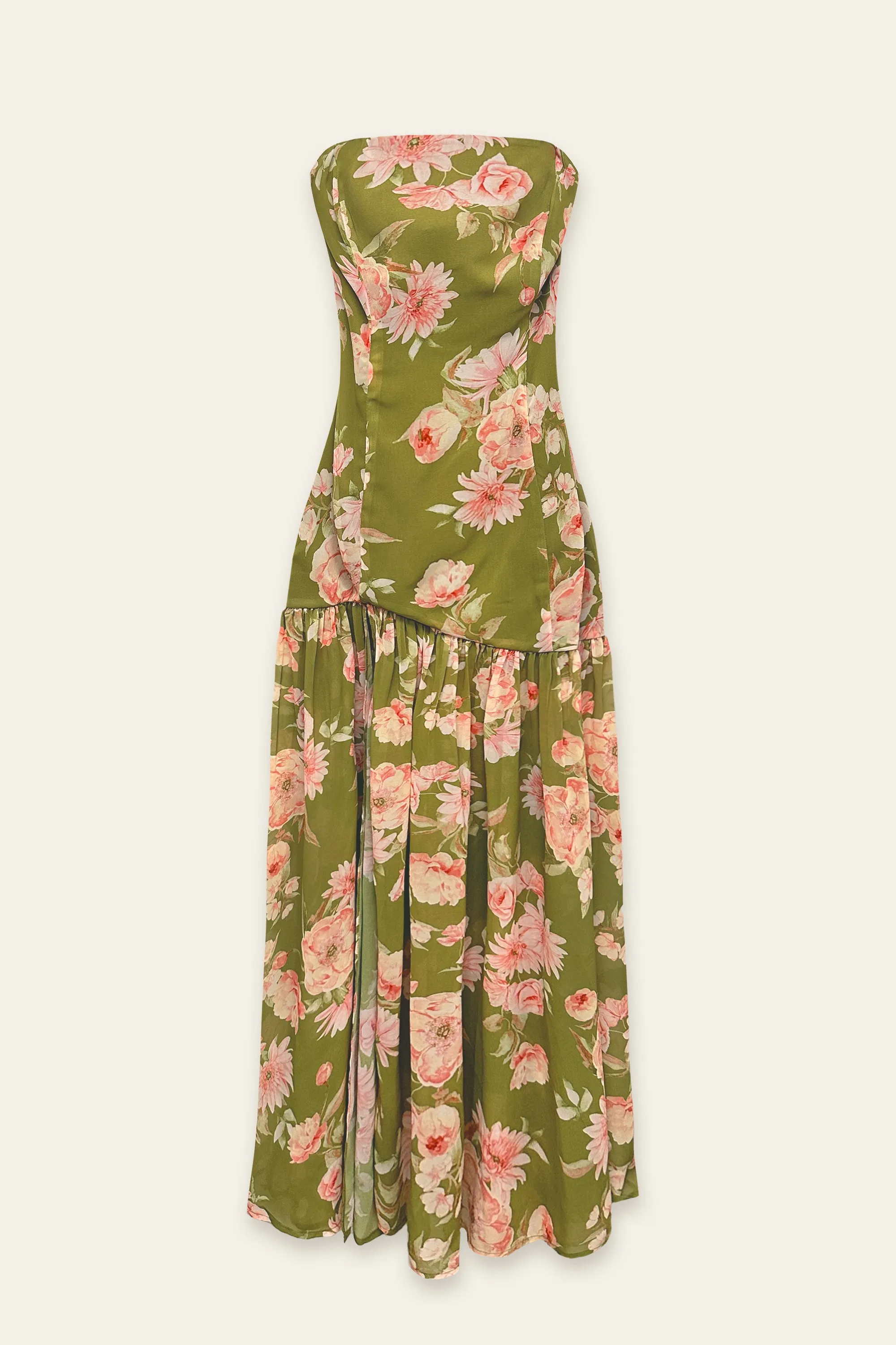 Marielle Strapless Drop Waist Maxi Dress