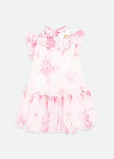 Marigold Roses Dress Snowdrop/Pink