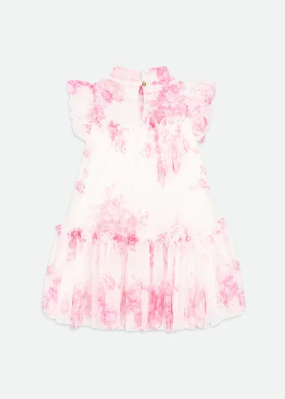 Marigold Roses Dress Snowdrop/Pink