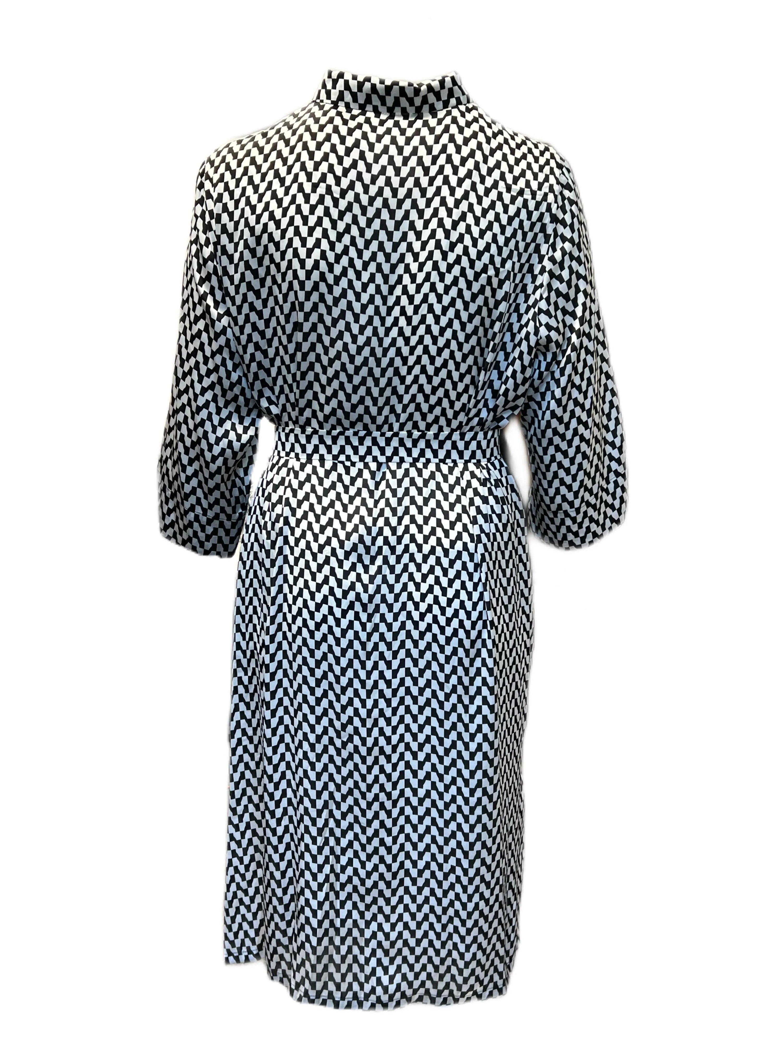Marina Rinaldi Women's Black Disegno Printed Shirt Dress NWT
