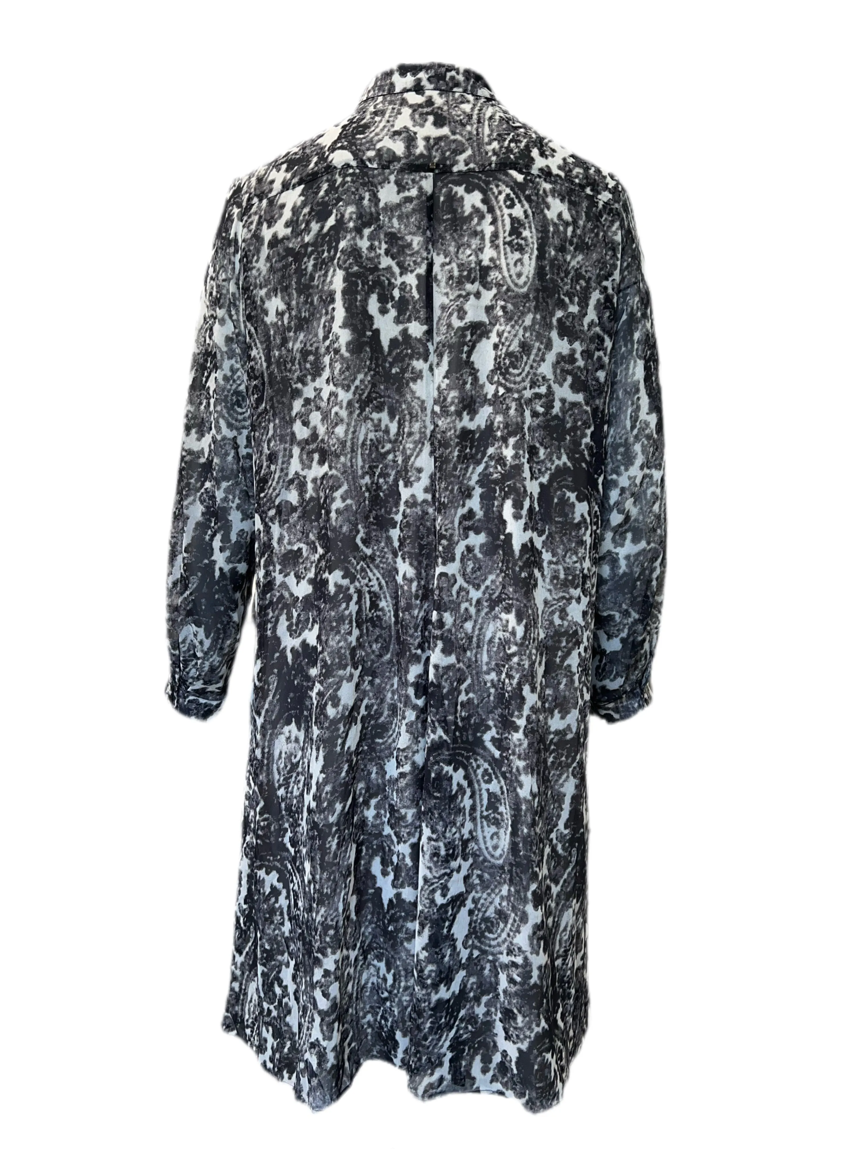 Marina Rinaldi Women's Grey Damiere Button Down Printed Dress NWT