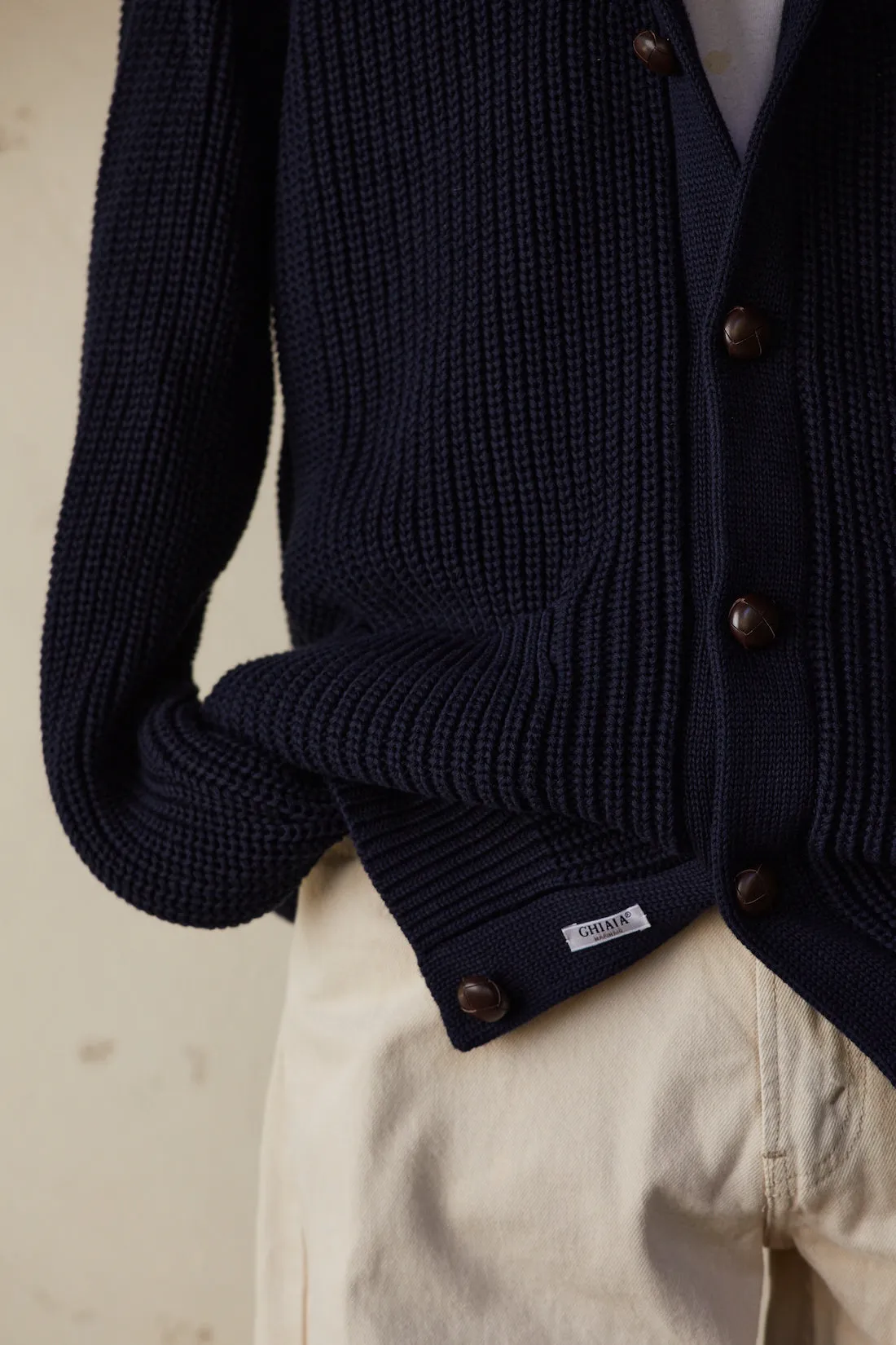 Marinaio Cotton Shawl Collar Cardigan