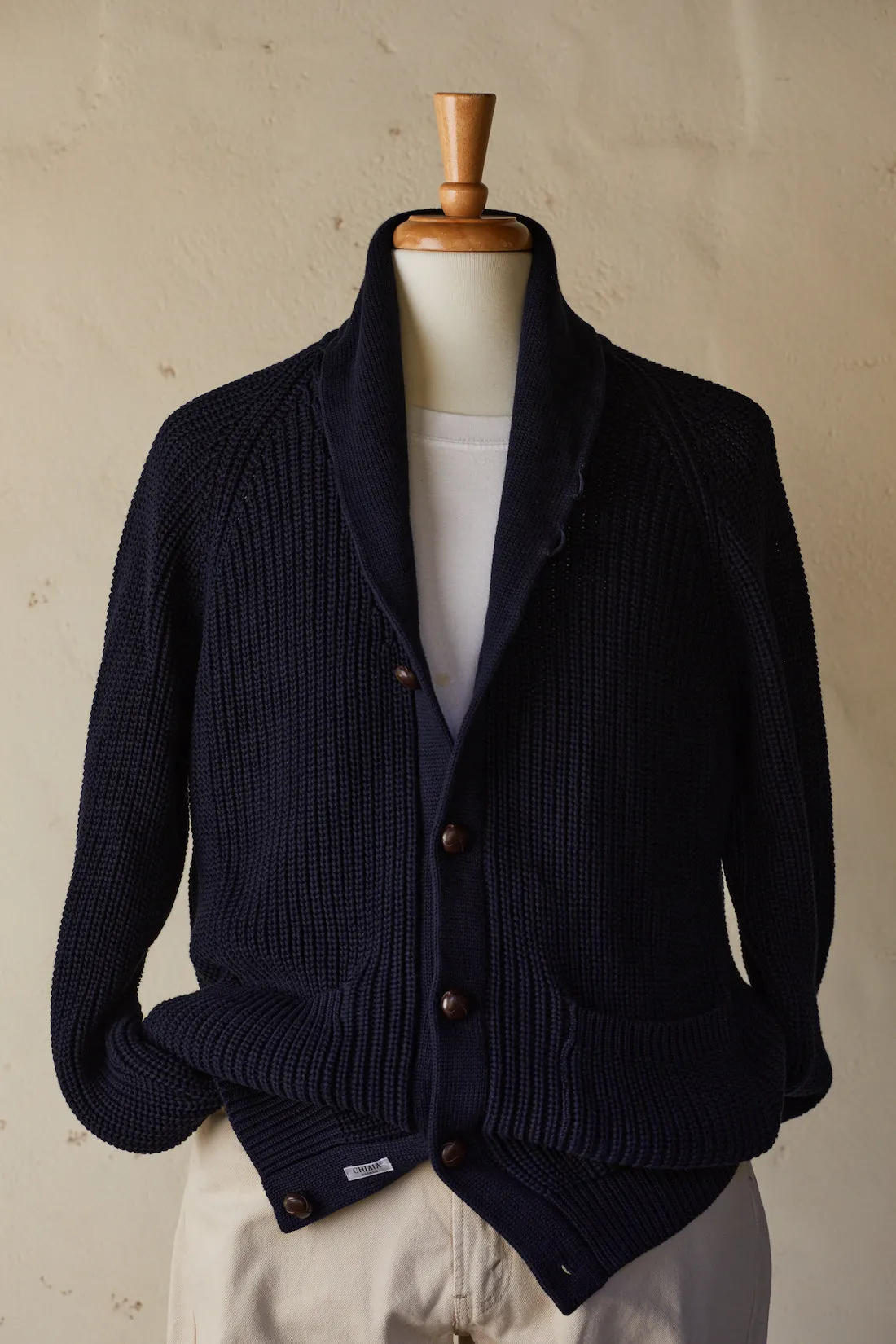 Marinaio Cotton Shawl Collar Cardigan