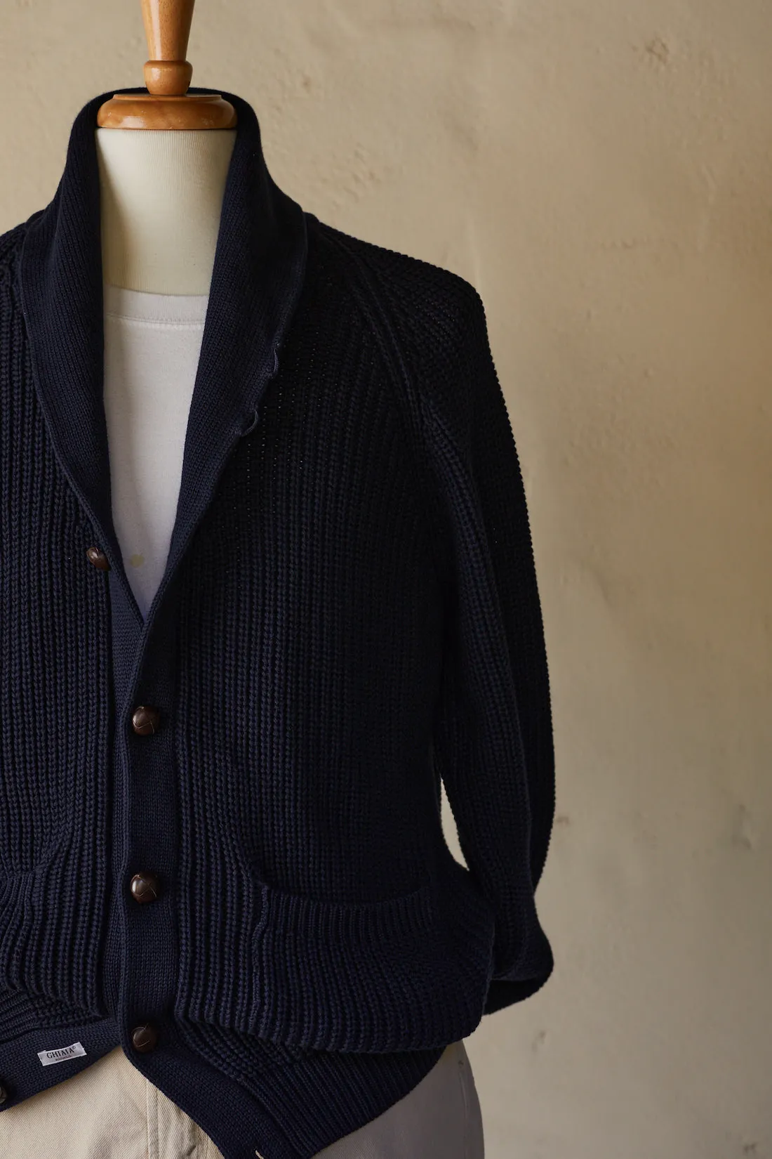 Marinaio Cotton Shawl Collar Cardigan
