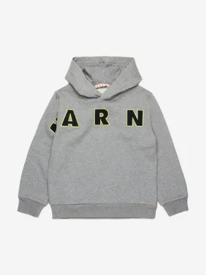 MARNI Kids Logo Hoodie in Grey