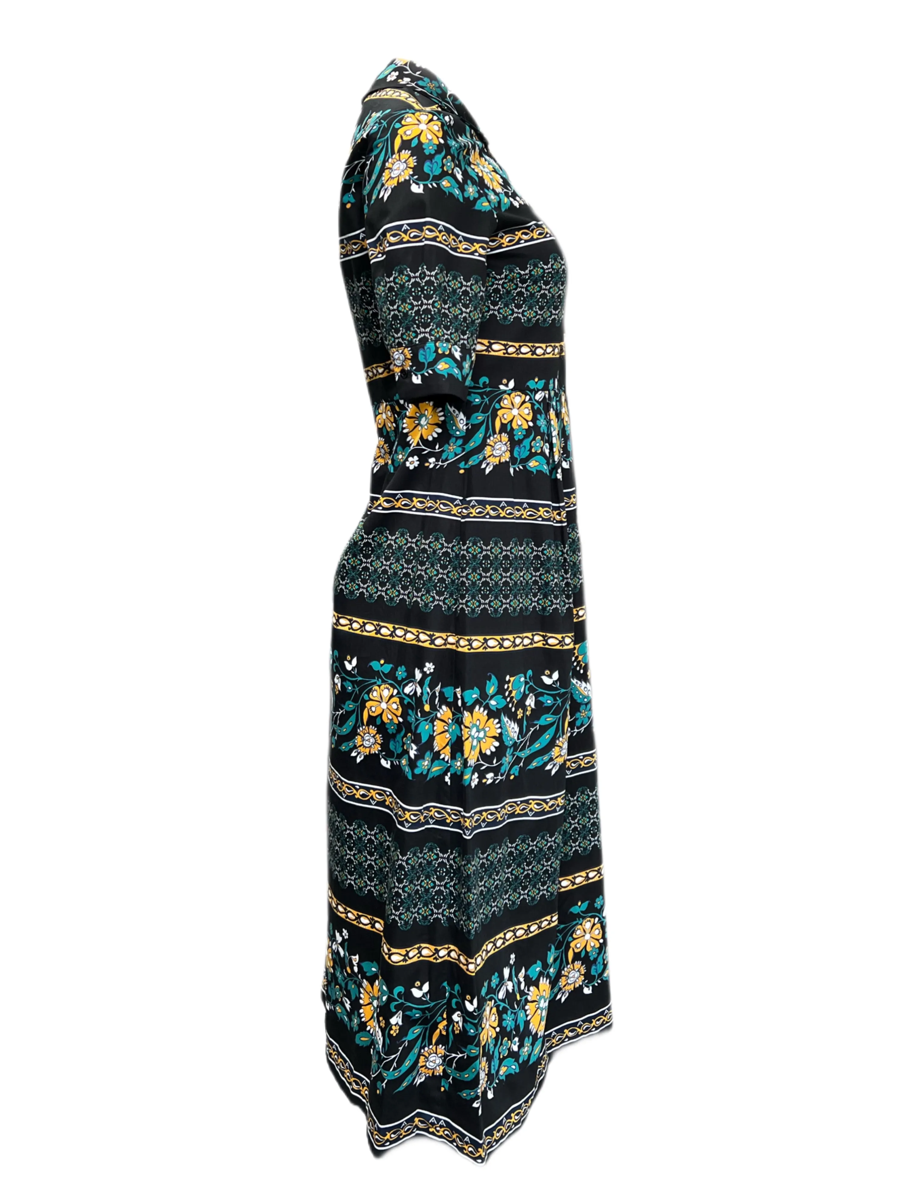 Max Mara Women's Nero Cursore Floral Printed Cotton Dress NWT