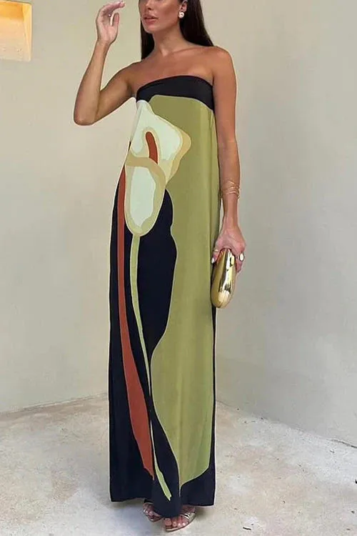Maxi Belle™ | Abstract Strapless Maxi Dress | Lightweight Fabric, Flowy Design & Comfortable Fit