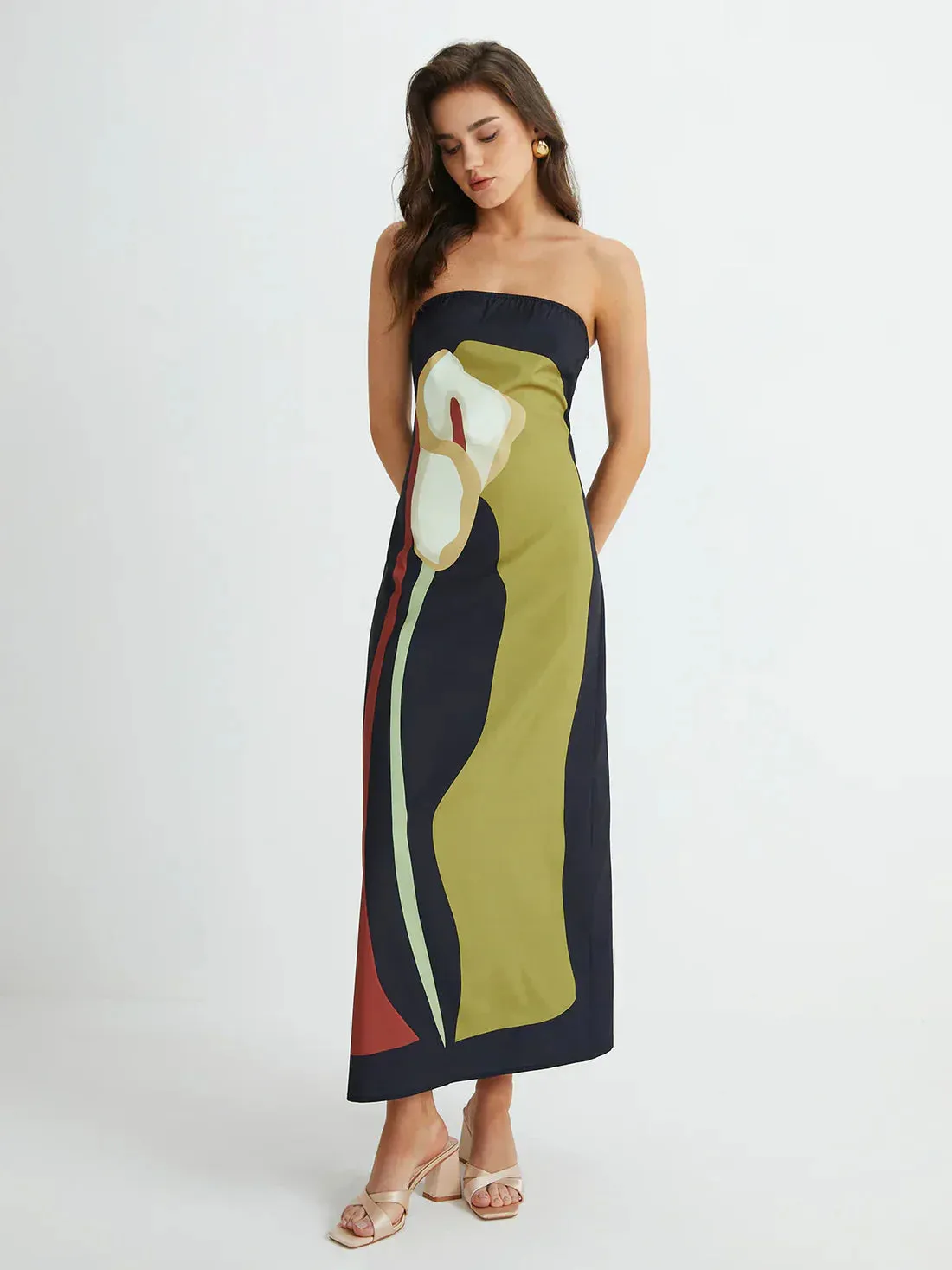 Maxi Belle™ | Abstract Strapless Maxi Dress | Lightweight Fabric, Flowy Design & Comfortable Fit