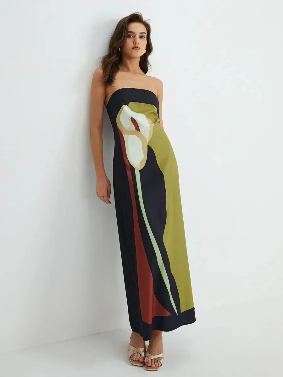 Maxi Belle™ | Abstract Strapless Maxi Dress | Lightweight Fabric, Flowy Design & Comfortable Fit