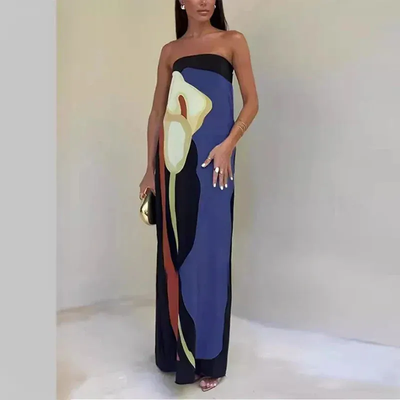 Maxi Belle™ | Abstract Strapless Maxi Dress | Lightweight Fabric, Flowy Design & Comfortable Fit