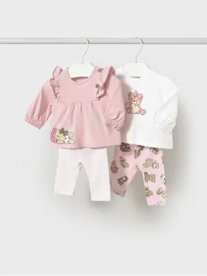 Mayoral Baby Girl 2 Pack Teddy Legging Set - Pink